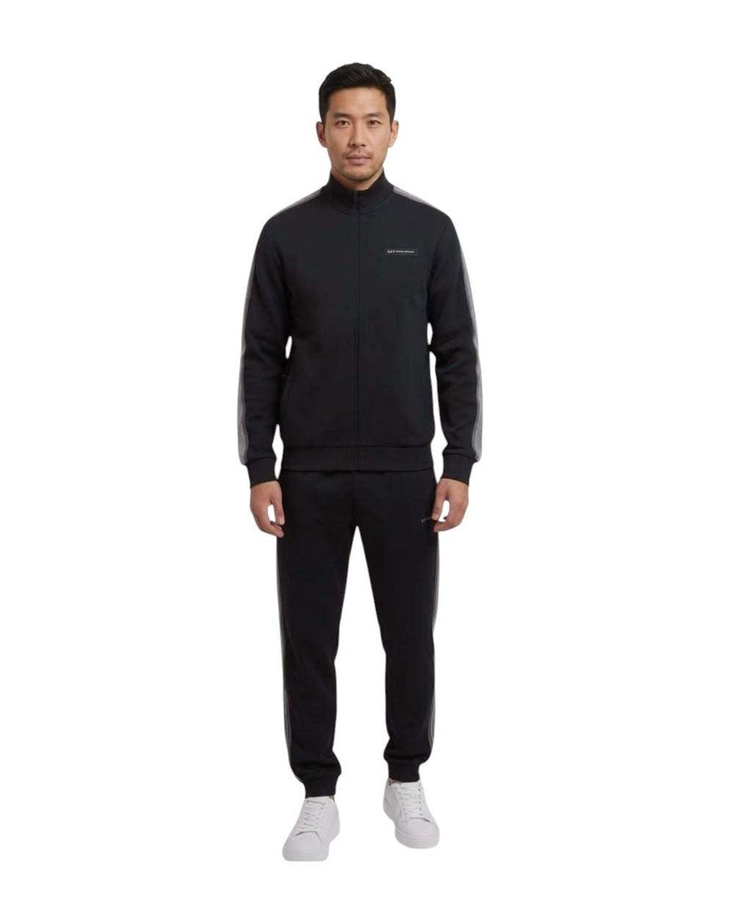 EA7 Black Regular Tracksuit for men