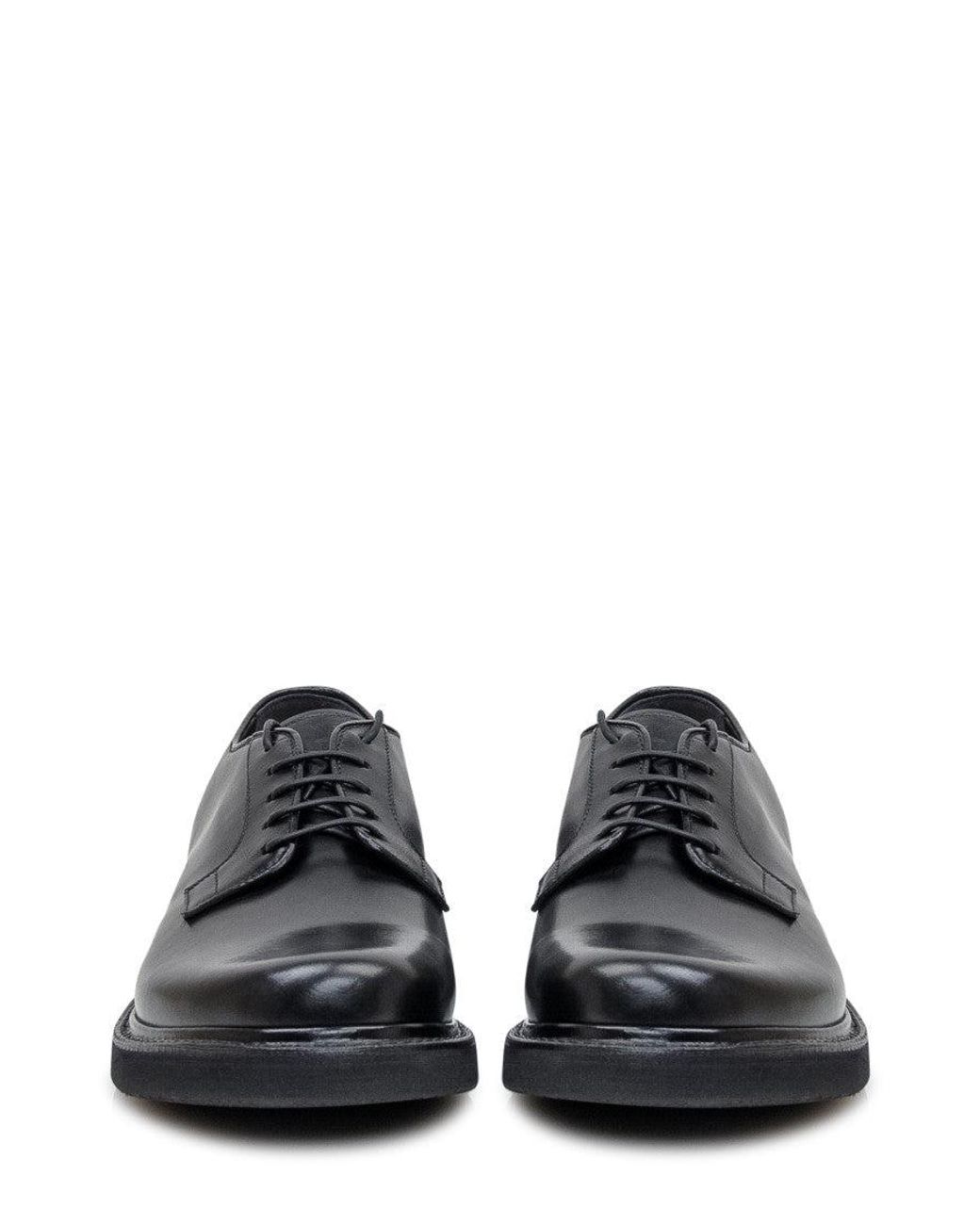 Premiata Gray Leather Lace-Up Shoes for men