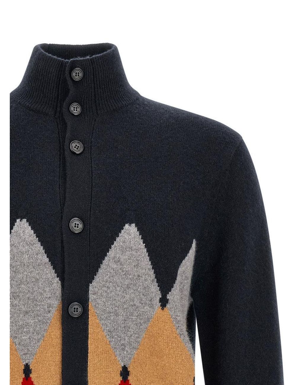 Ballantyne Blue Turtle Neck Cardigan for men