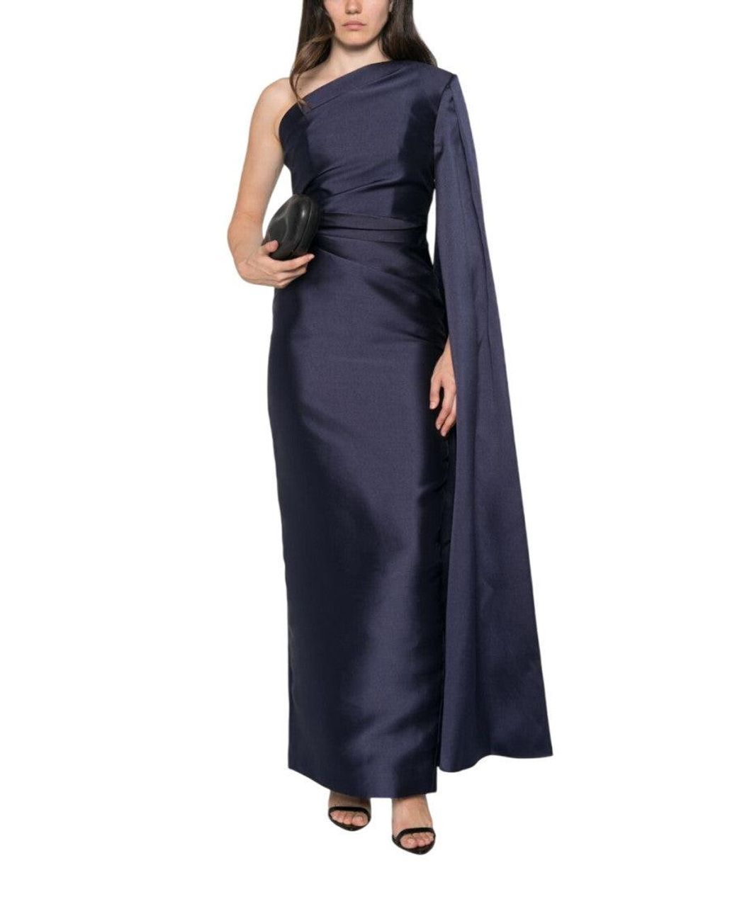 Solace London Blue One Shoulder Maxi Dress