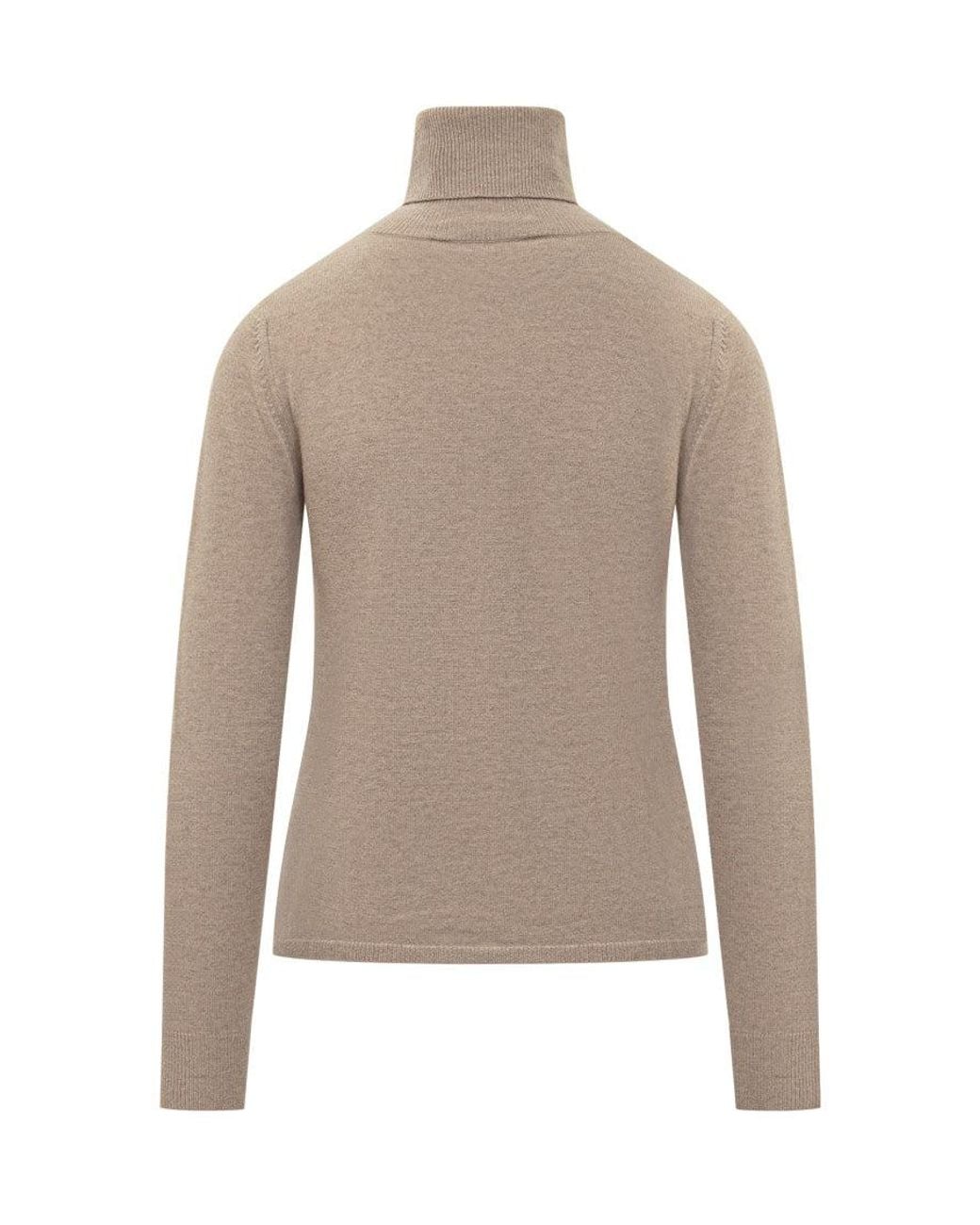 Max Mara Natural Solid Turtle Neck Sweater