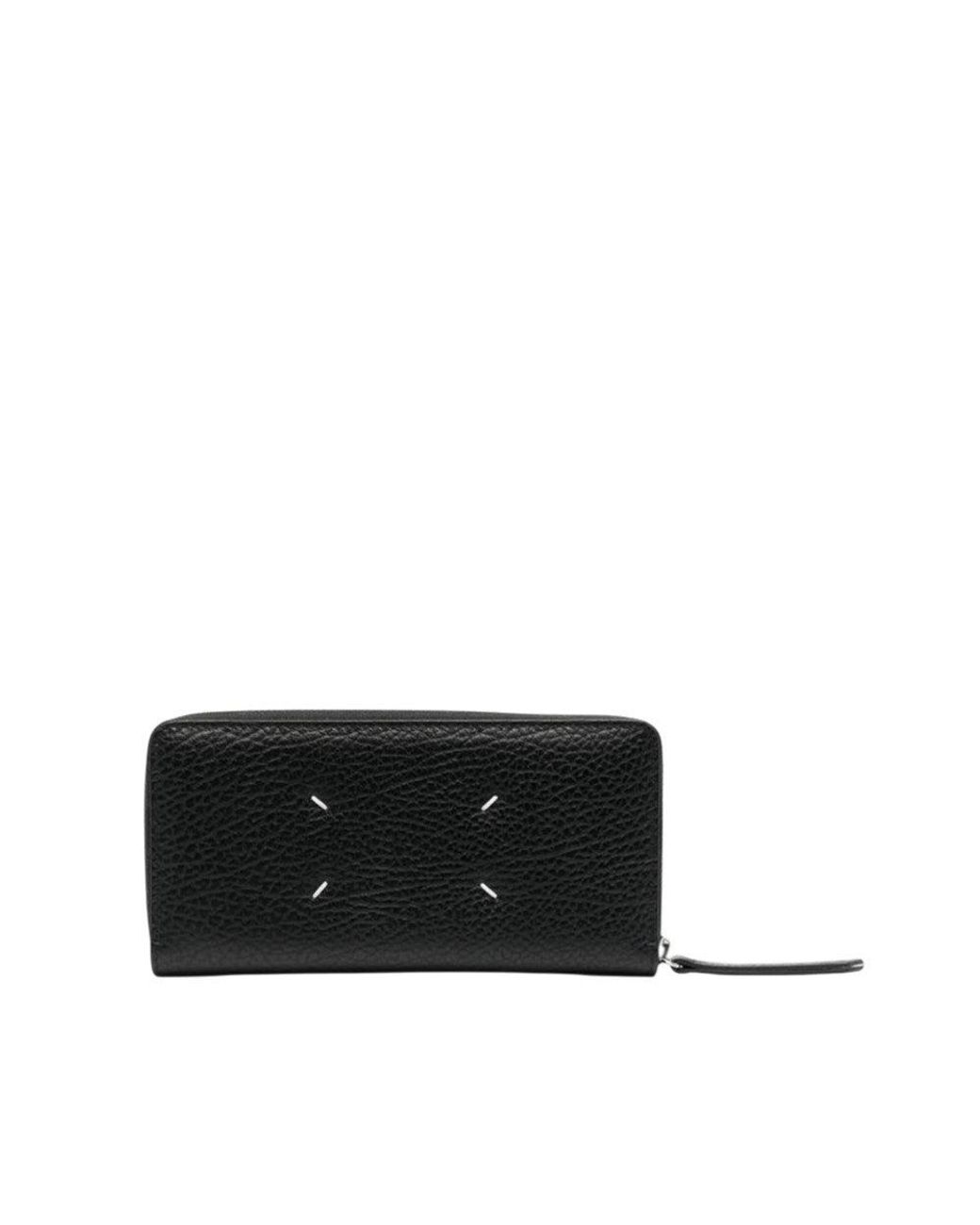 Maison Margiela Black Signature Zip Around Wallet for men