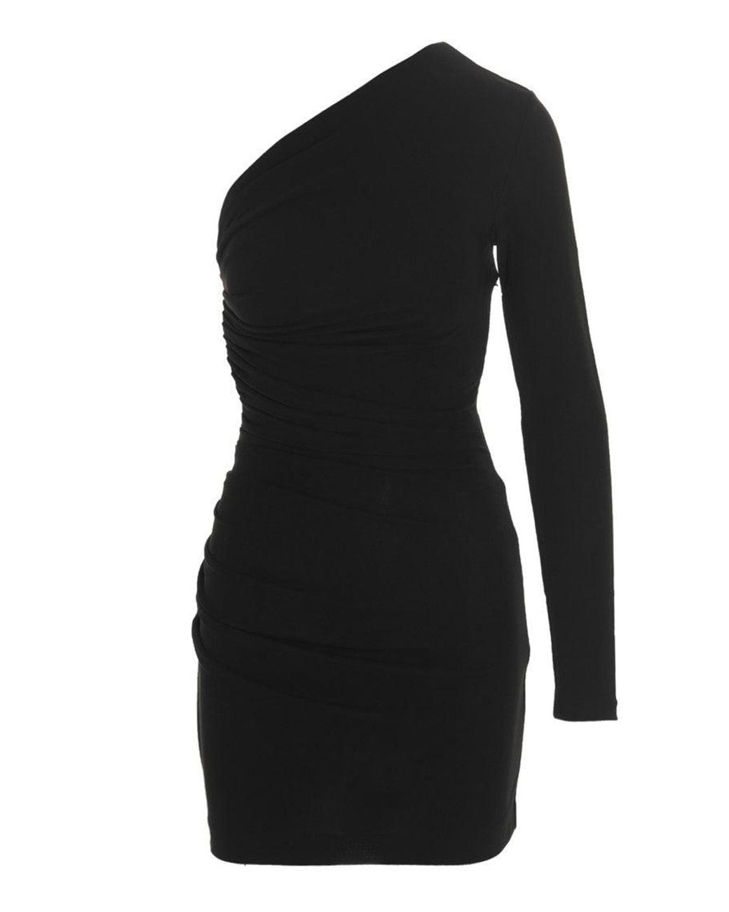 DSquared² Black Draped One Shoulder Dress