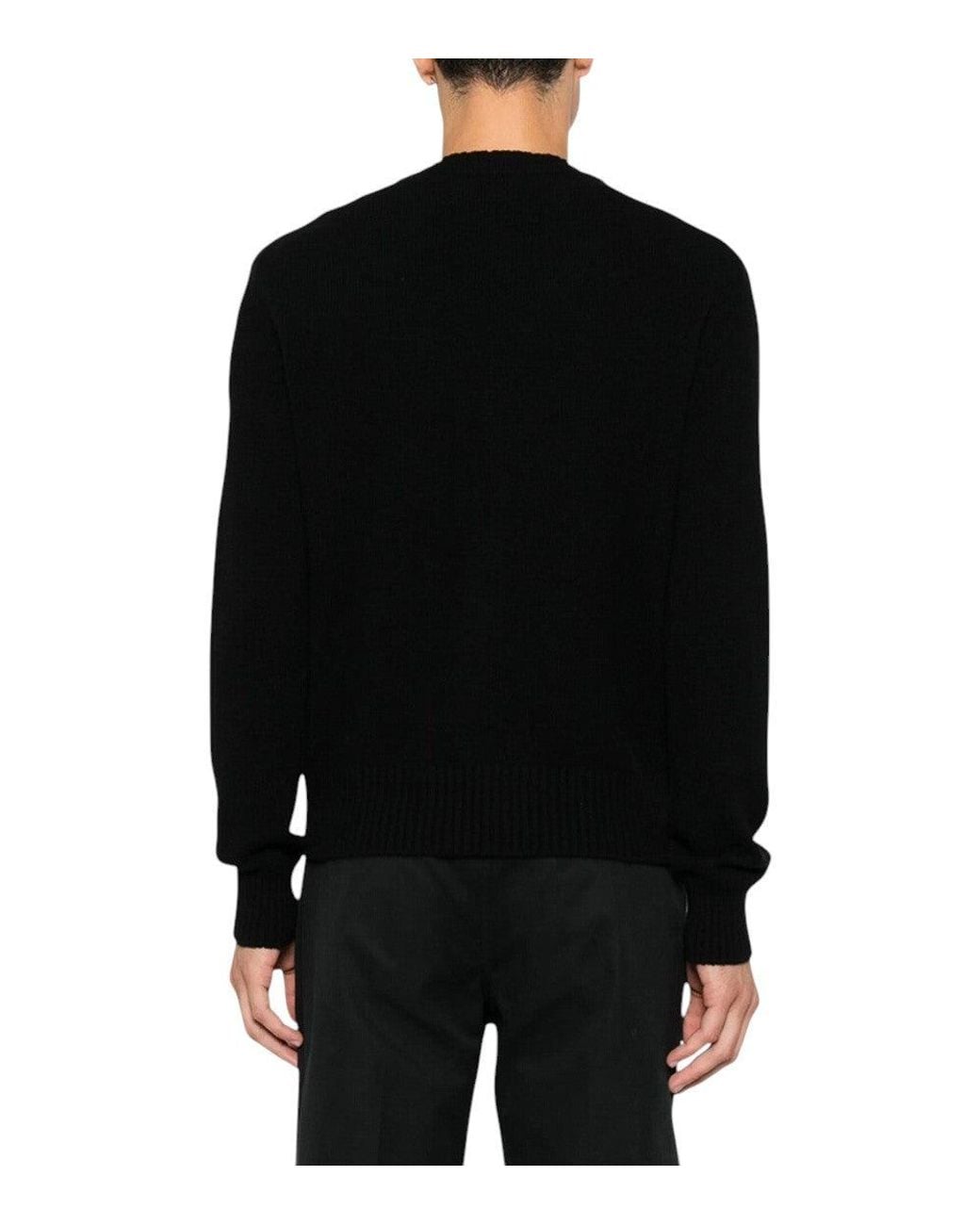 AMI Black V Neck Cardigan for men