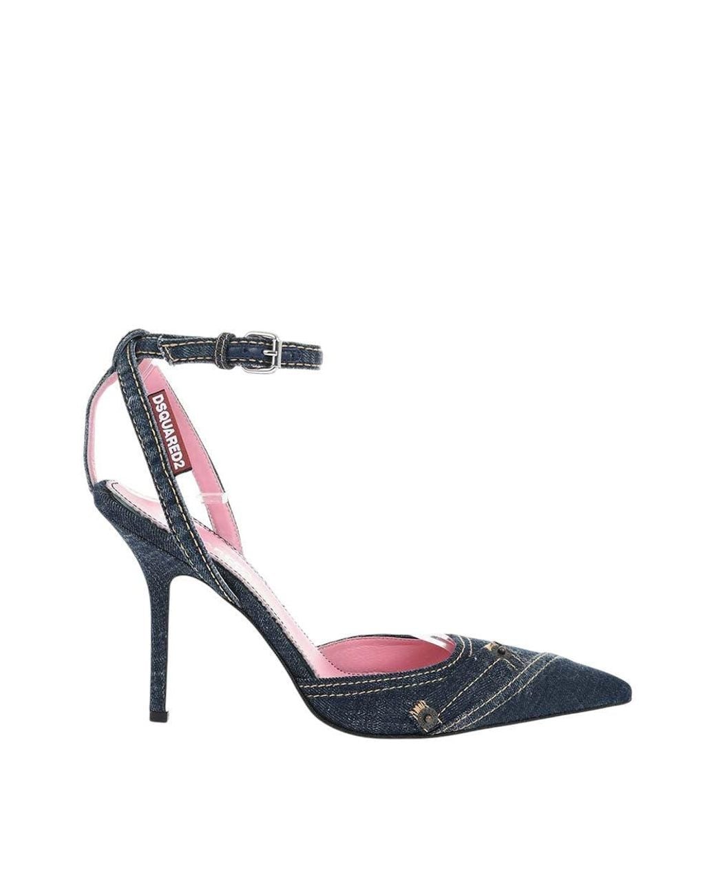DSquared² Blue Denim Ankle-Strap Pumps