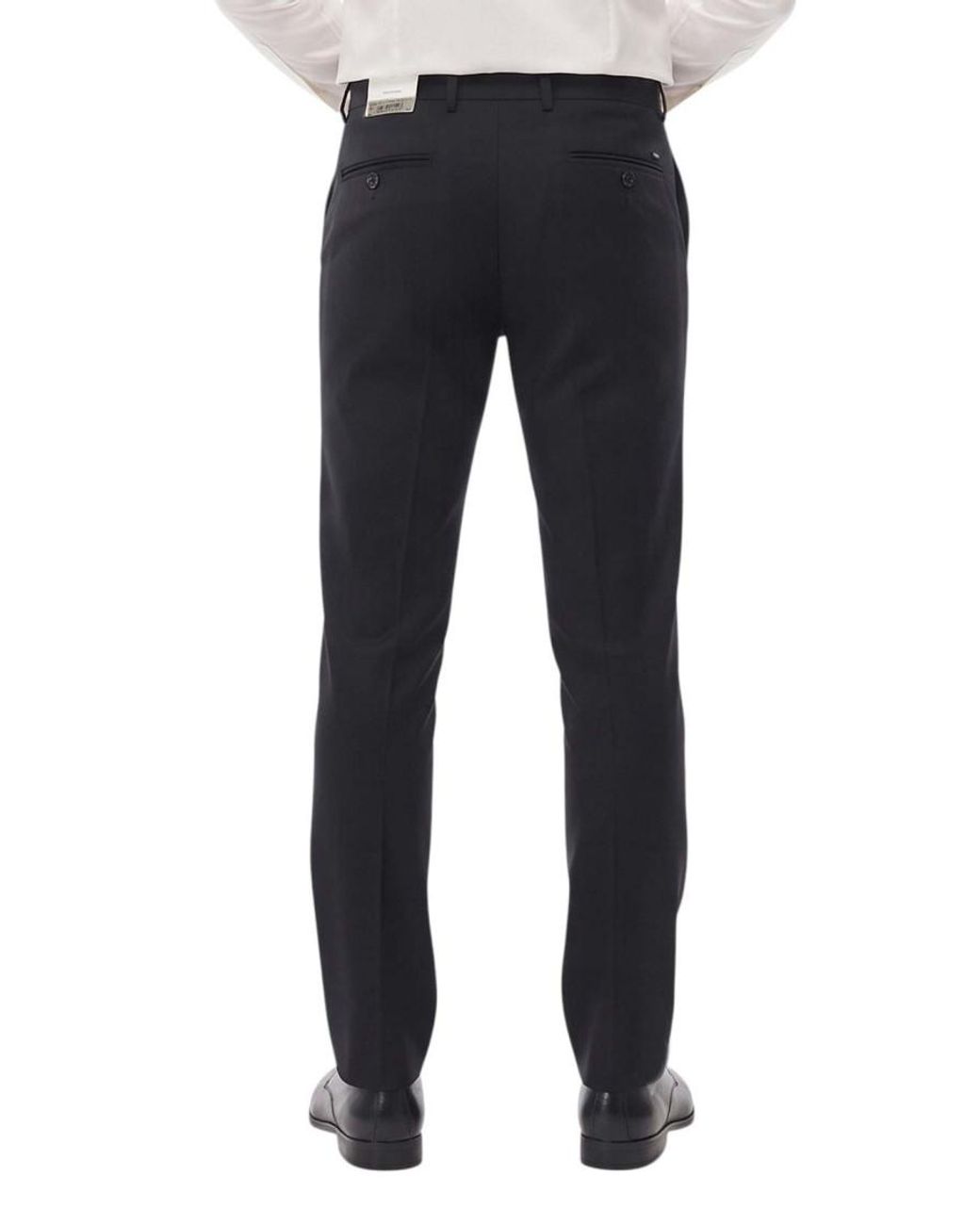 Corneliani Black Flat Front Pants for men