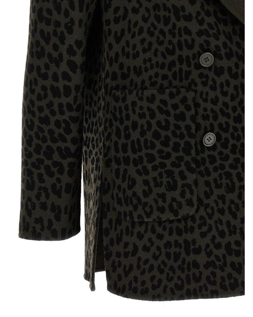 P.A.R.O.S.H. Black Dark Animal Print Blazer