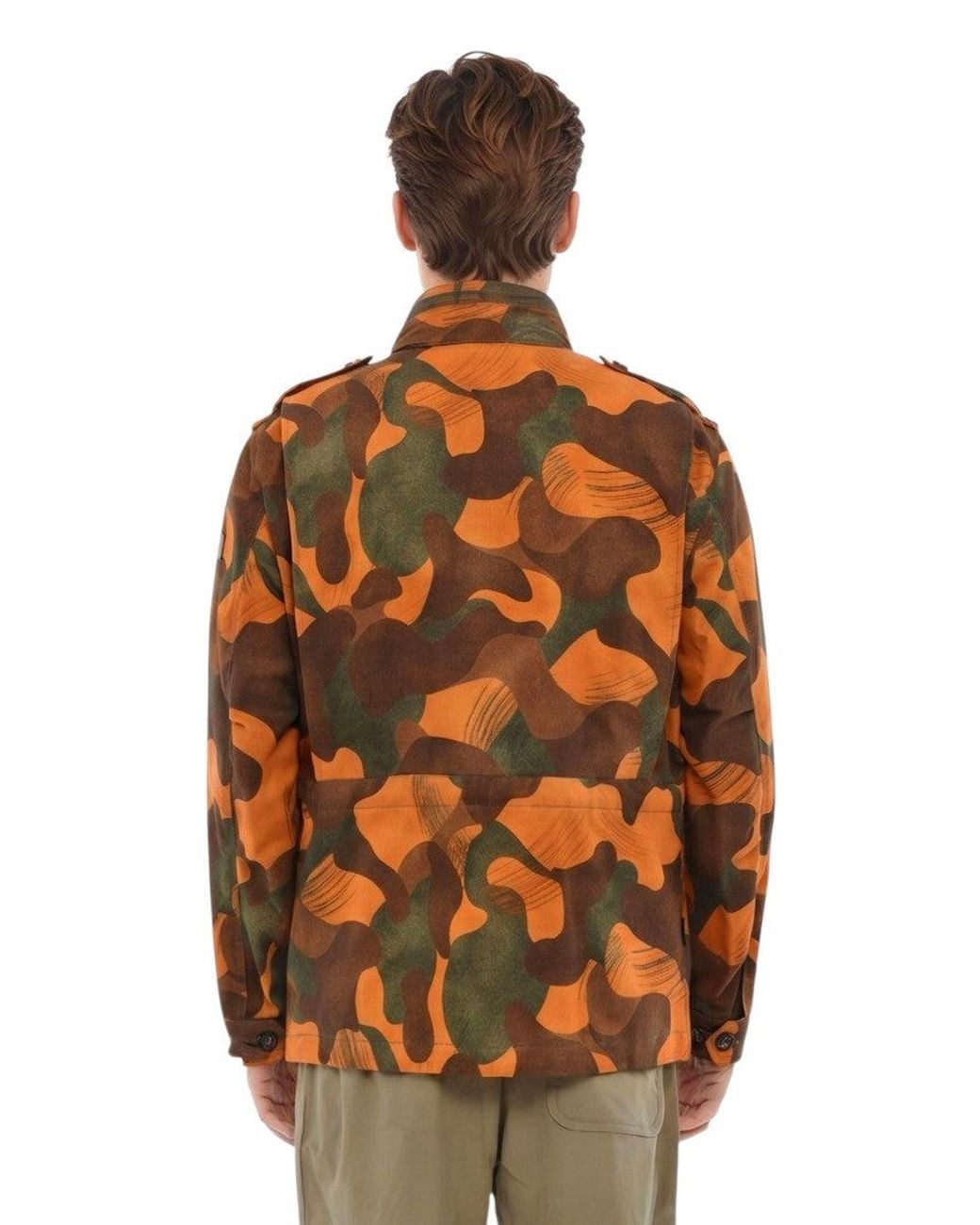 Woolrich Orange Camo Print Jacket for men