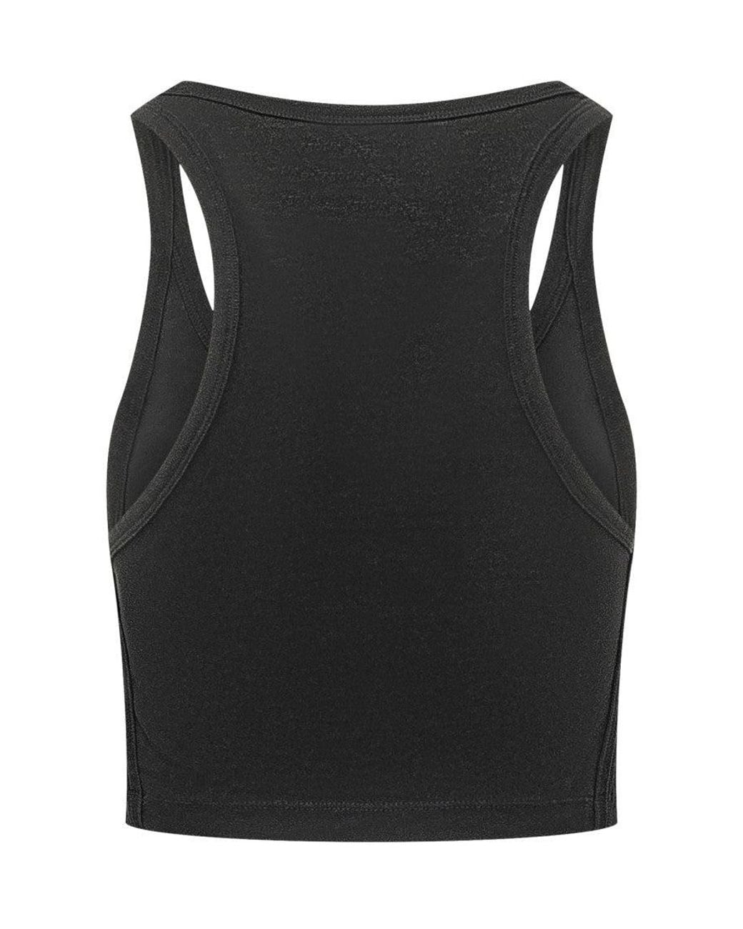 DSquared² Black Logo Scoop Neck Top