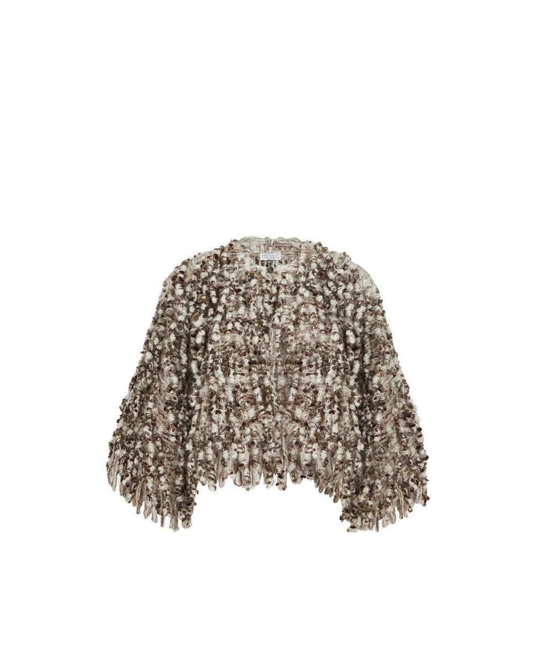 Brunello Cucinelli Brown Textured Sweater