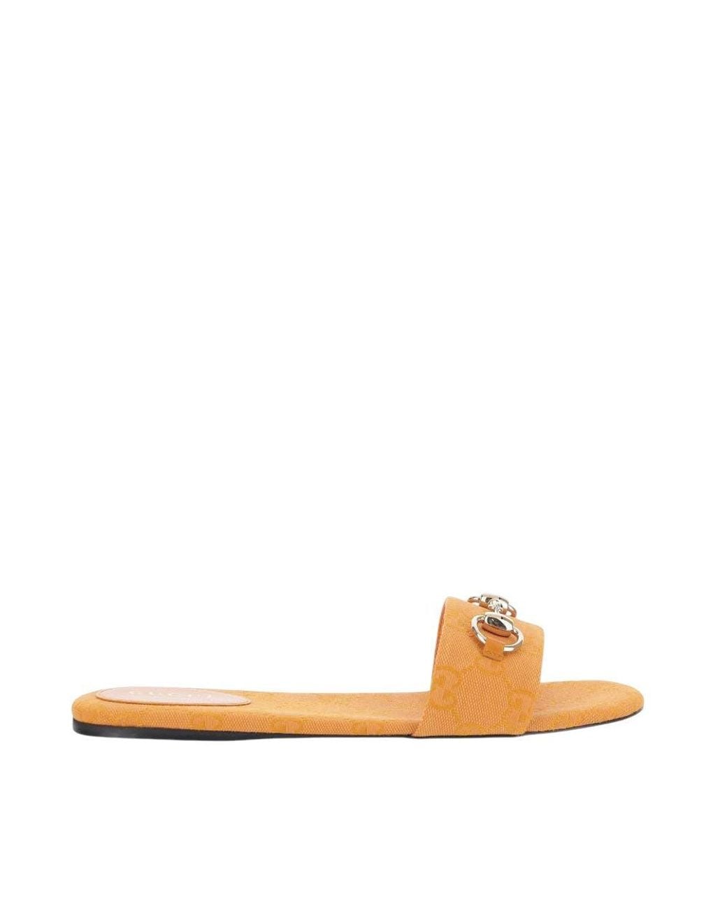 Gucci Orange Logo Flats