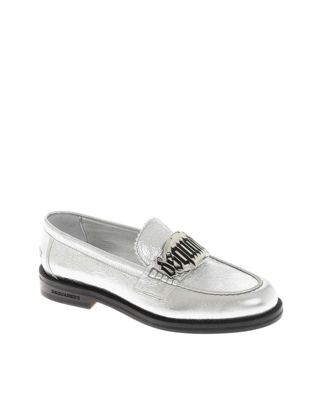 DSquared² White Leather Loafers