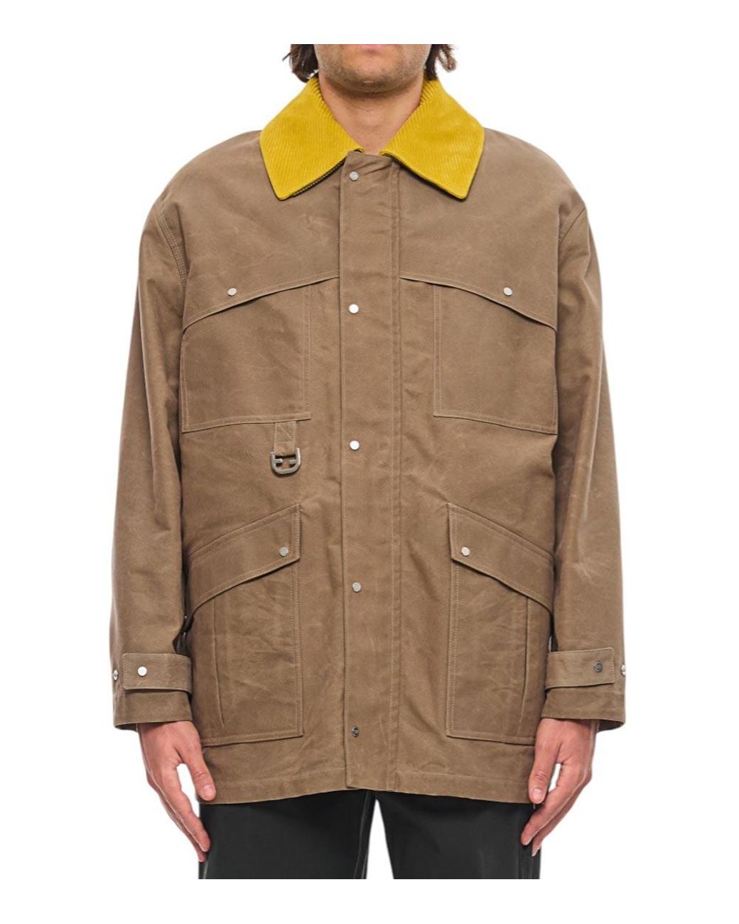Fendi Brown Cappuccino Canvas Coat for men