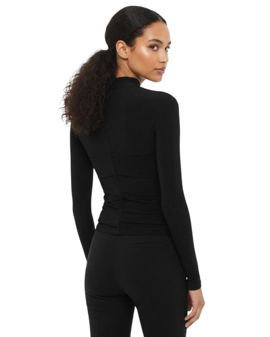 Ambush Black Solid Halter Neck Top