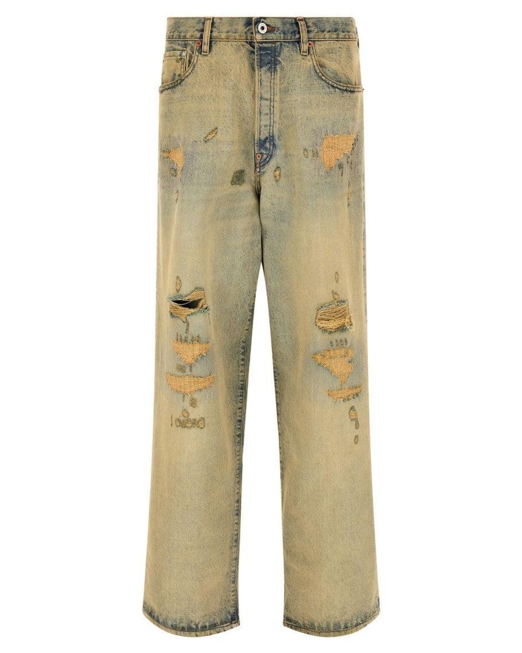 KENZO Natural Kuroki Distressed Jeans for men