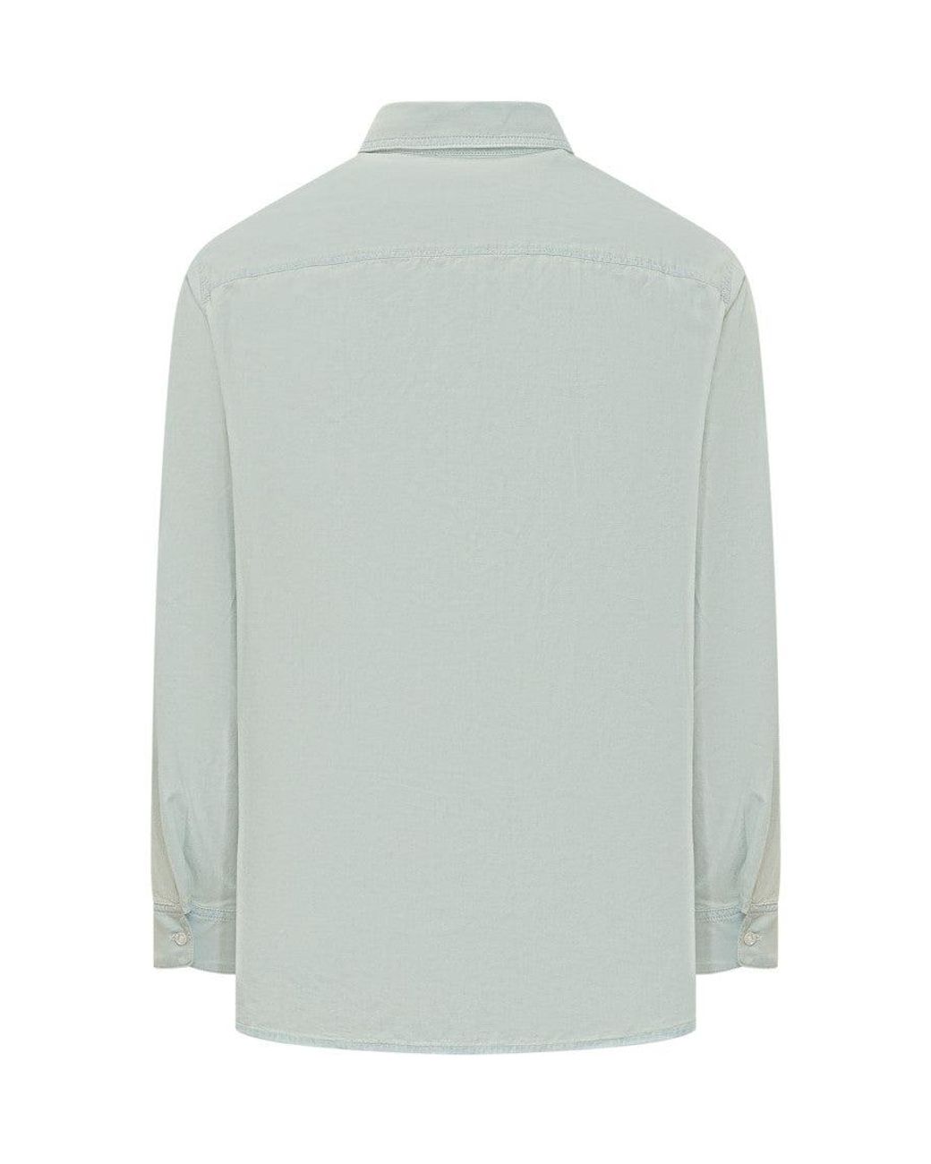KENZO Blue Relaxed Solid Shirt for men