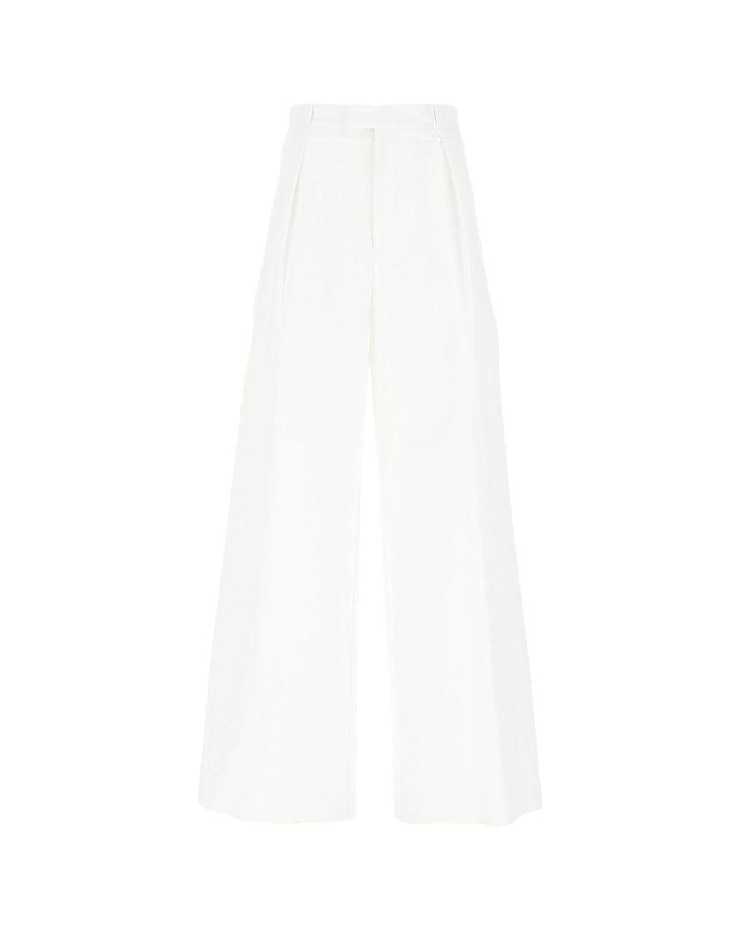 Bottega Veneta White Wide Leg Pant