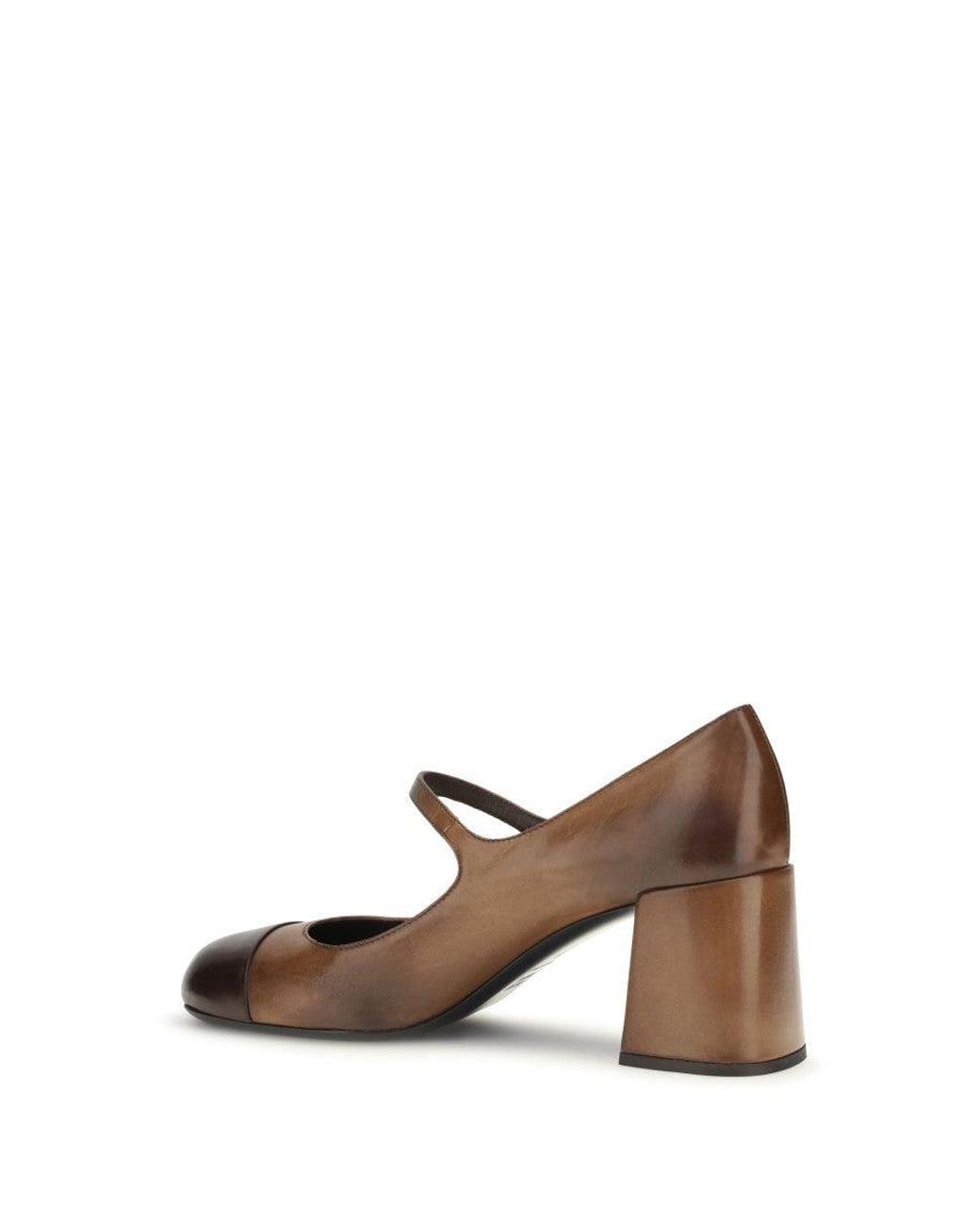 Miu Miu Brown Color Block Jane Pumps