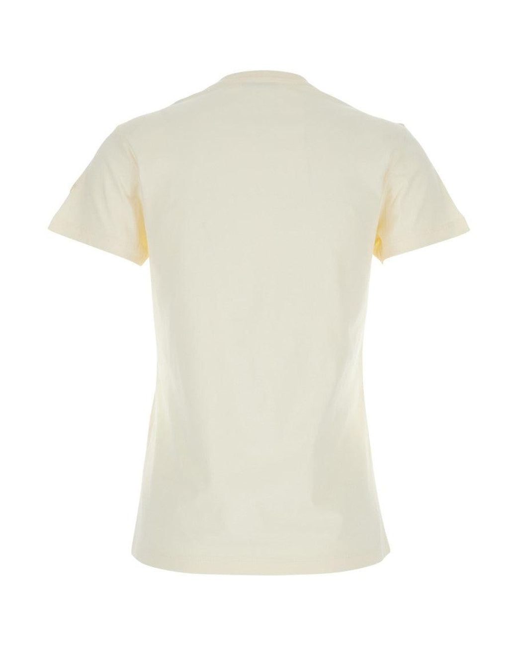 Moncler White Logo Crew Neck T-Shirt