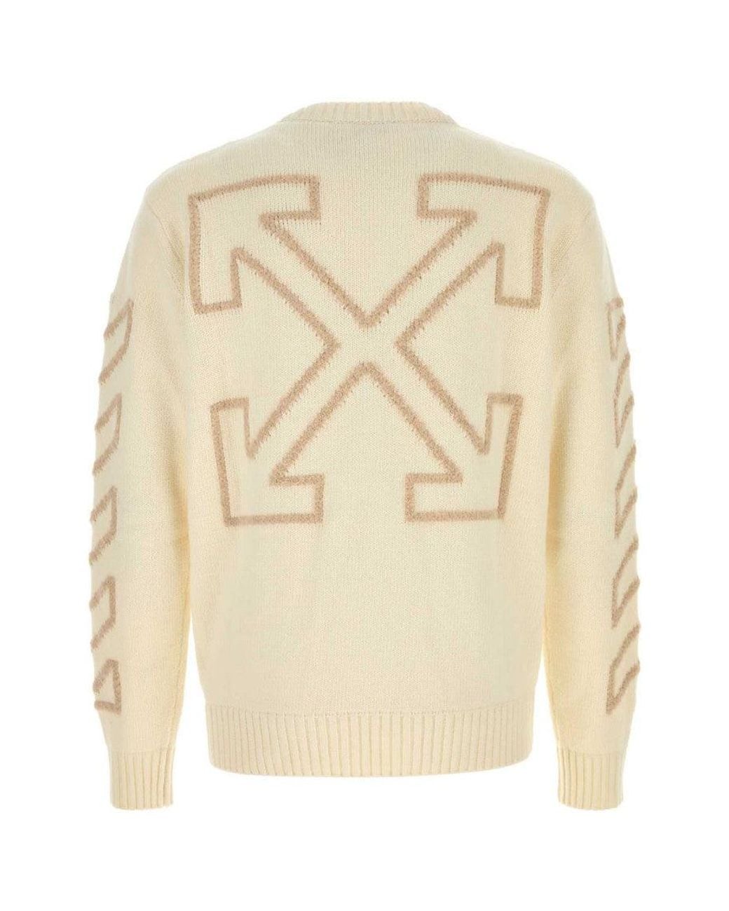 Off-White c/o Virgil Abloh Natural Off Crew Neck Sweater for men