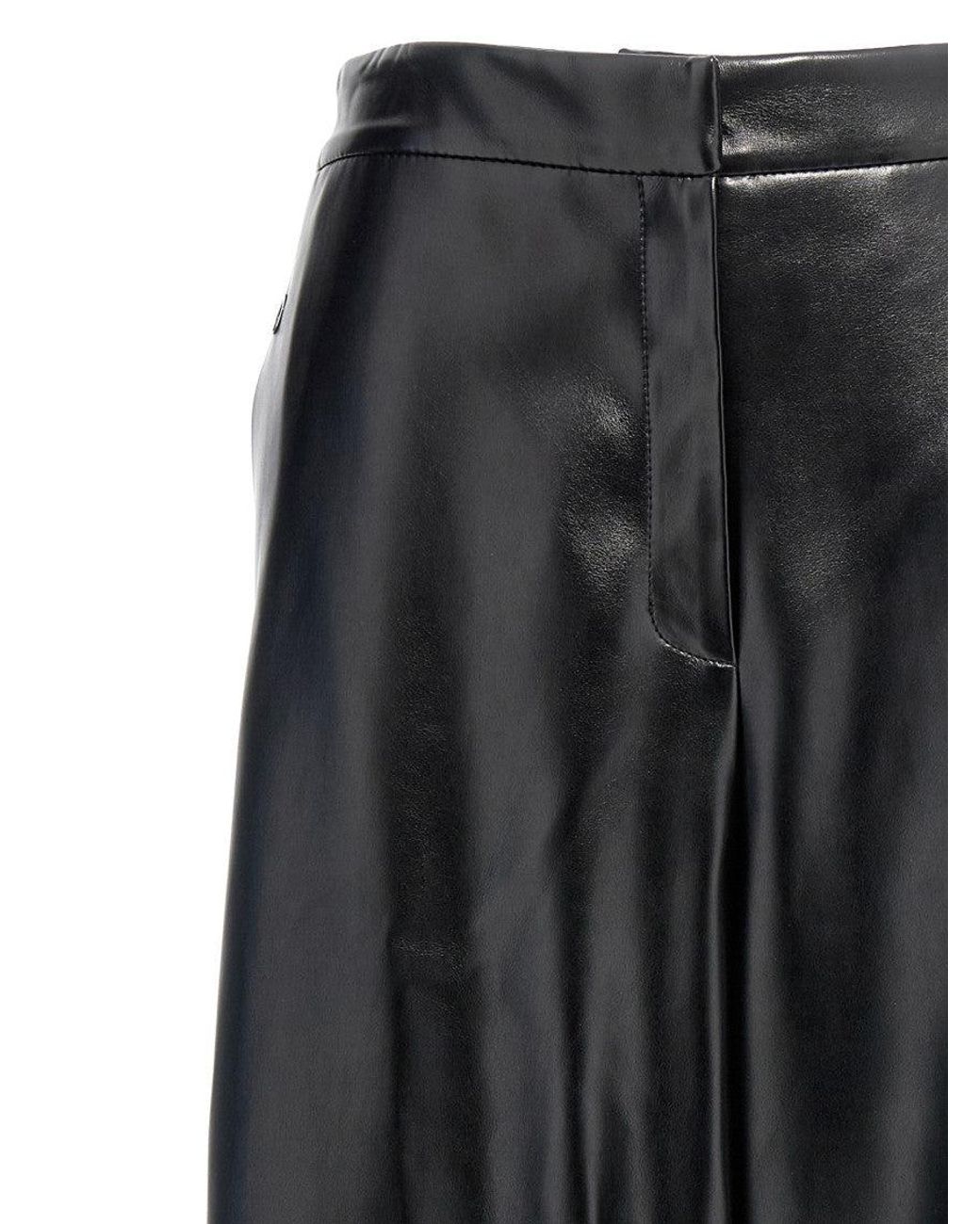 Stella McCartney Gray Alter Mat Leather-Effect Wide Leg Trousers