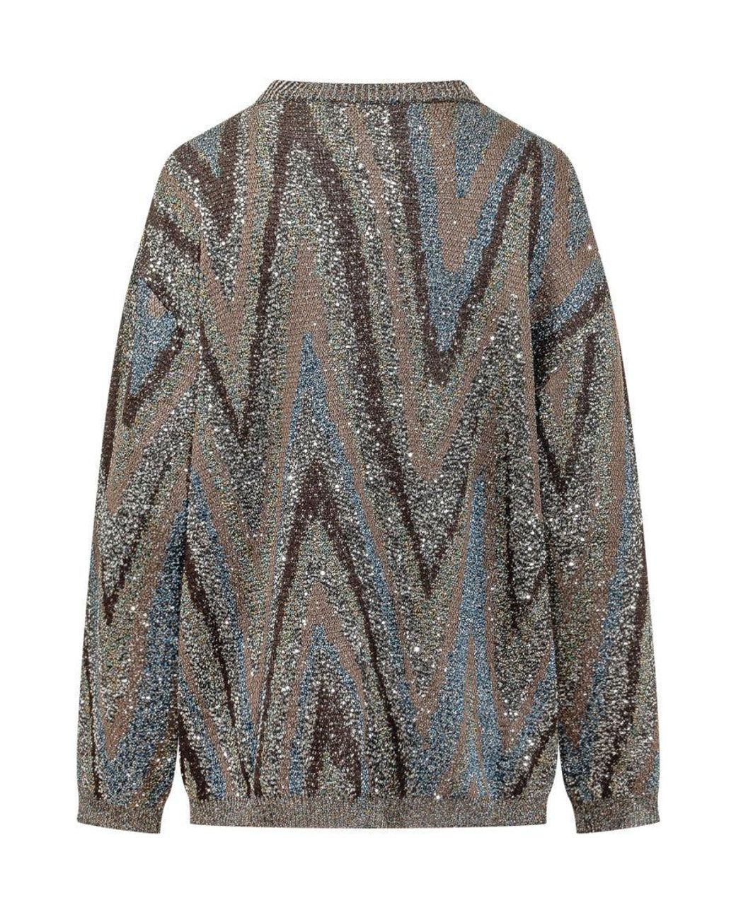 Missoni Gray Oversized Knit Sweater