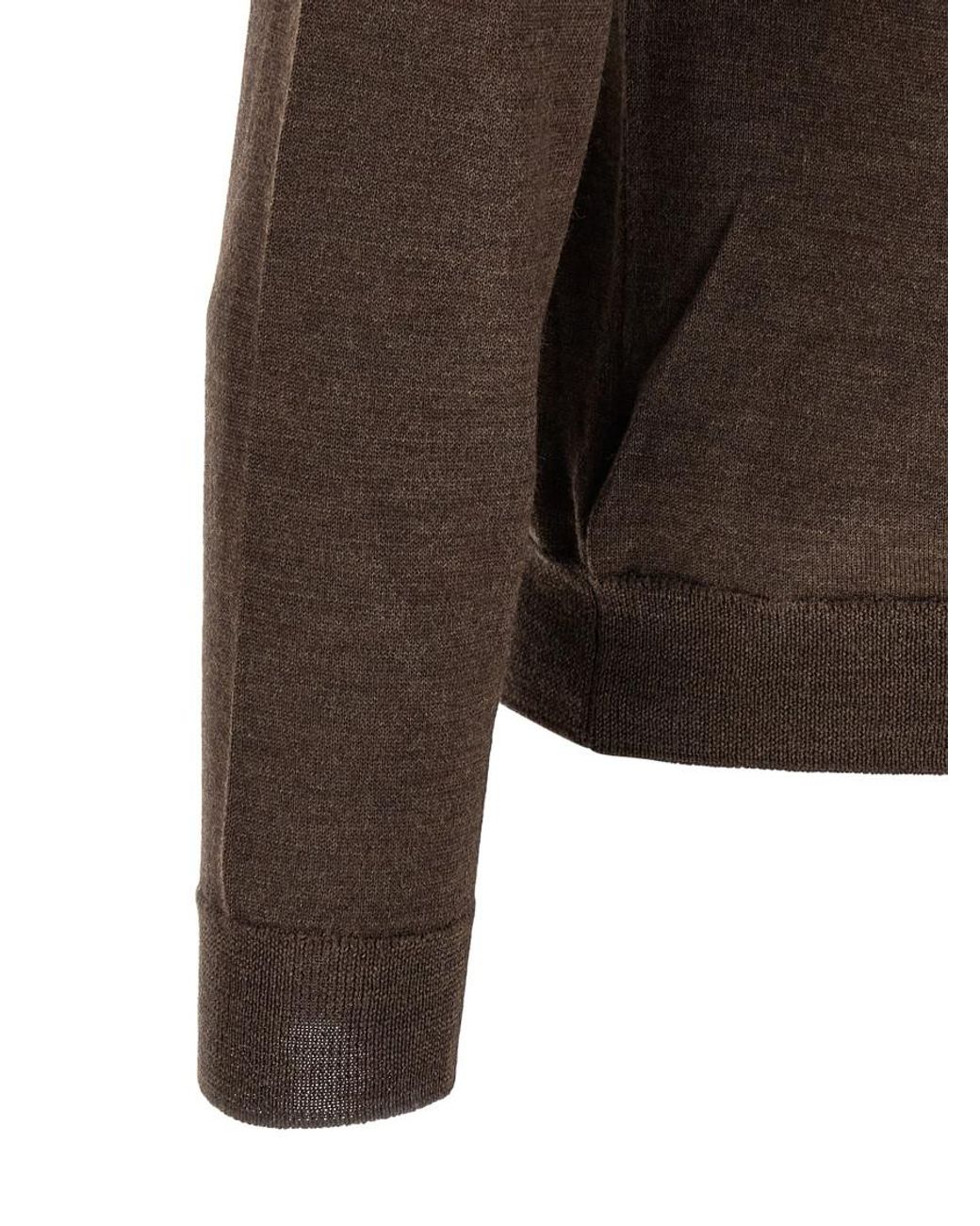 Zanone Brown Turtle Neck Sweater for men