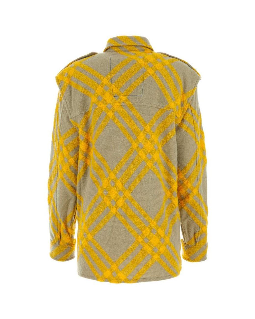 Burberry Yellow Embroidered Wool Blend Shirt