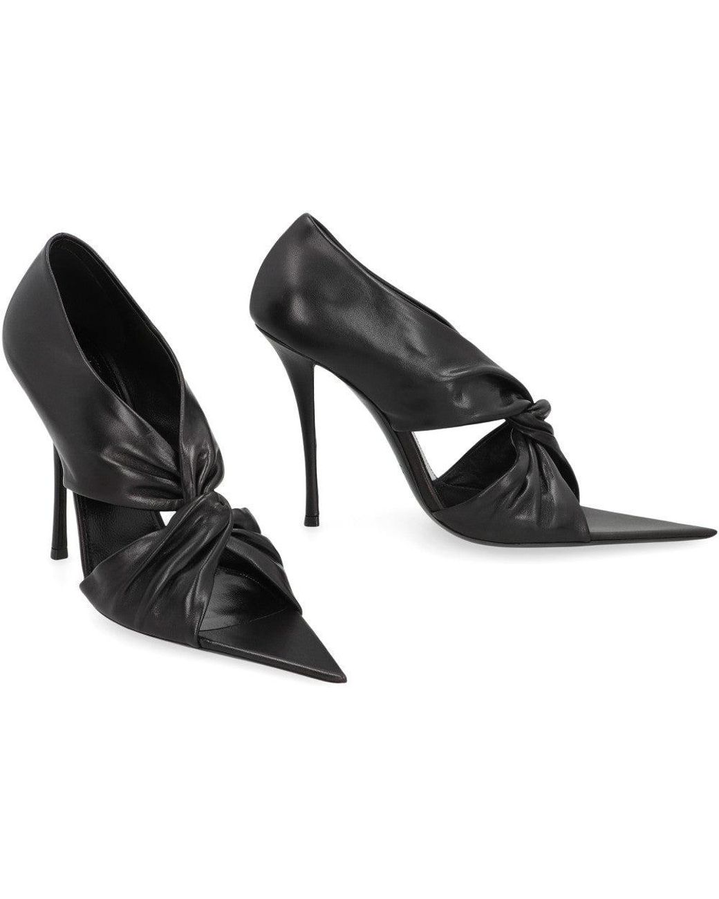 Saint Laurent Black Malika Heeled Sandal