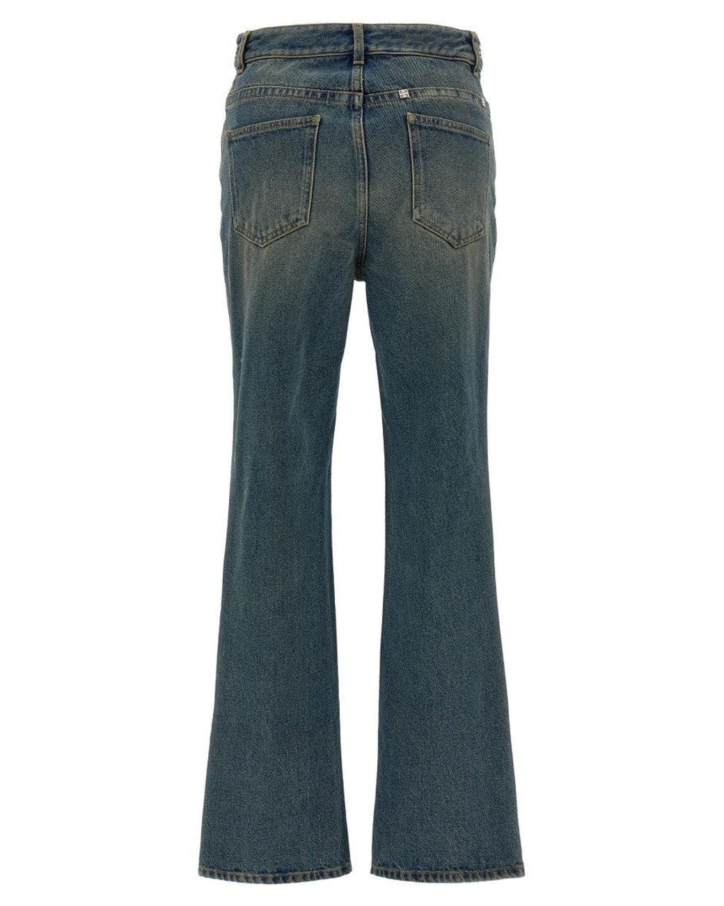 Givenchy Blue Chain-Embellished Logo Waist Jeans