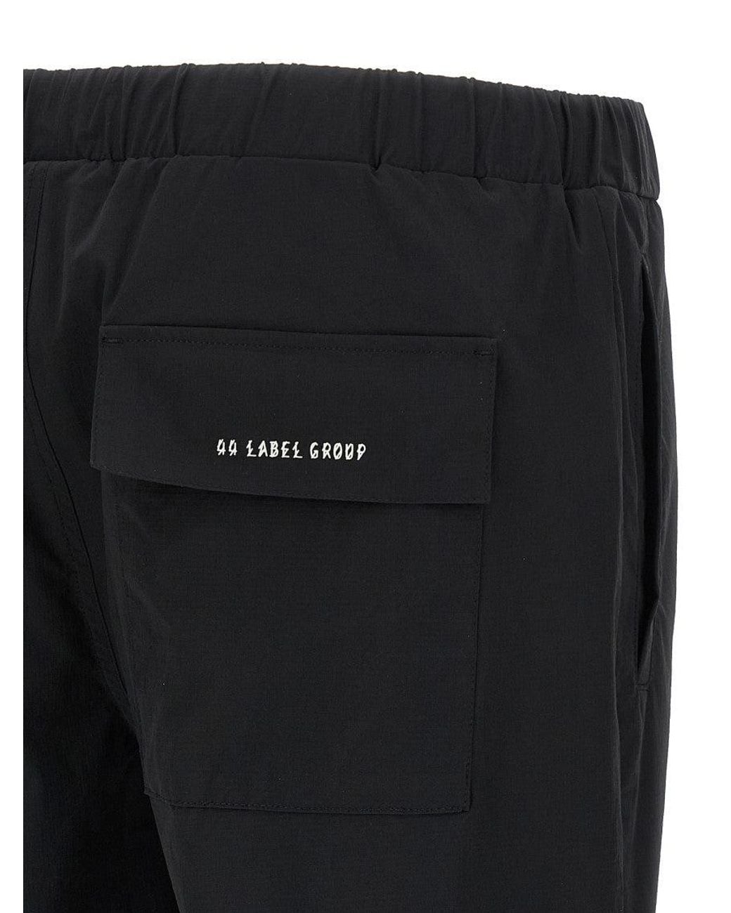 44 Label Group Black Elasticated Trousers for men