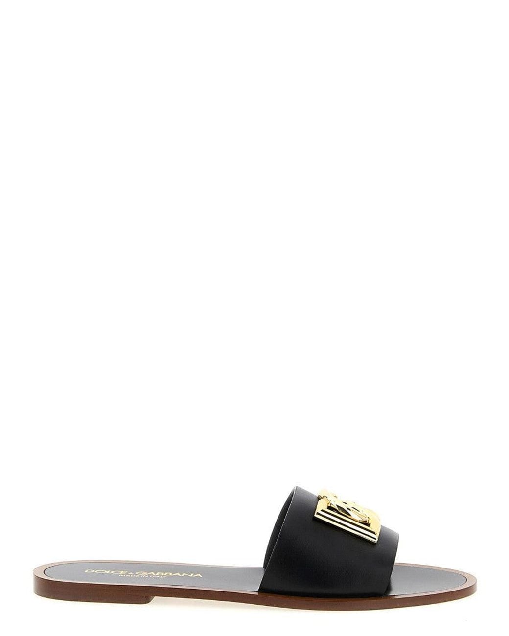 Dolce & Gabbana Black Logo Sandals