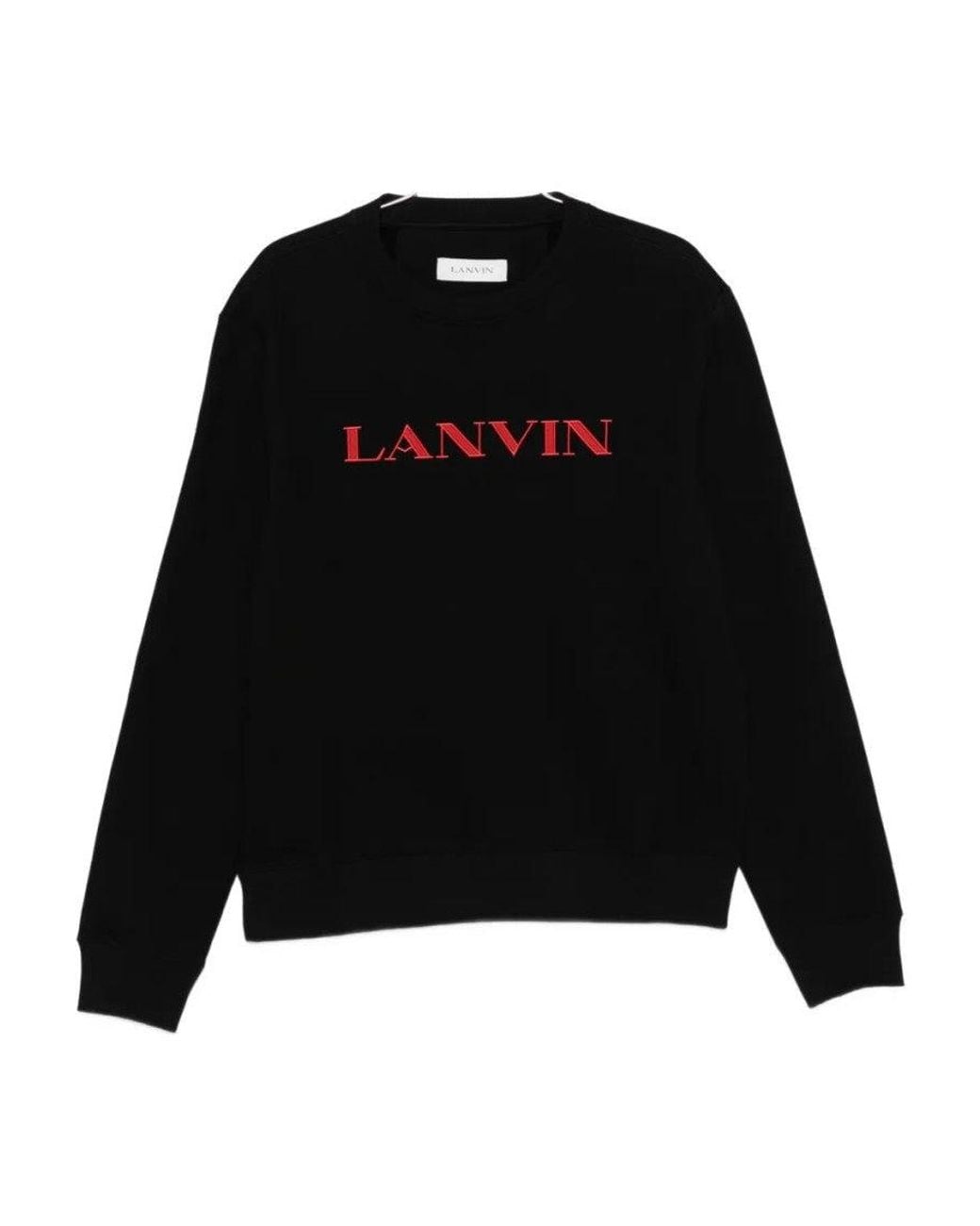 Lanvin Black Logo Crew Neck Sweatshirt for men
