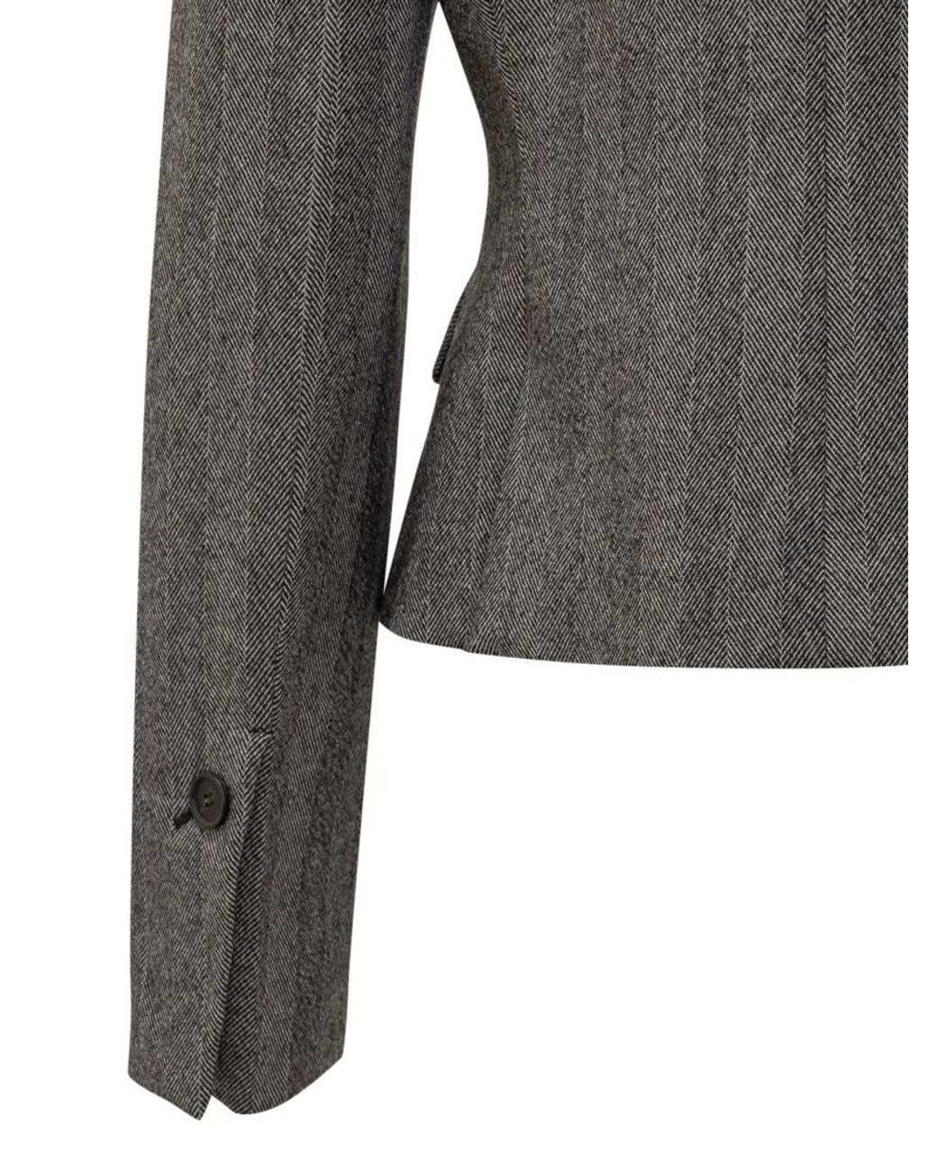 Ferragamo Gray Classic Wool Blazer