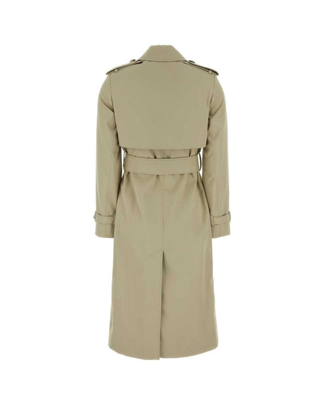 Burberry Green Double-Breasted Trench Coat