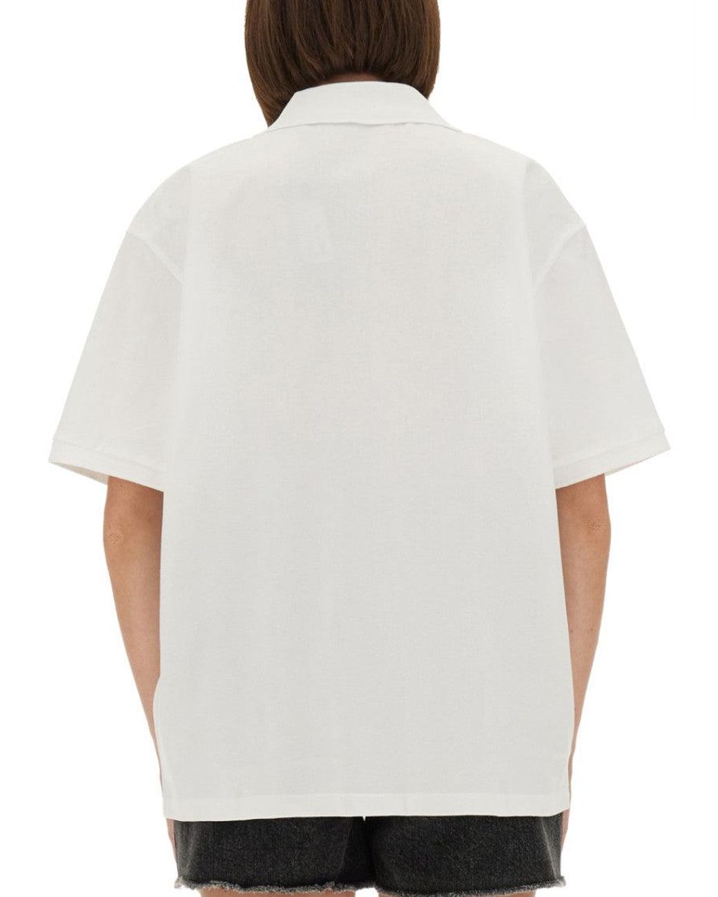 ROTATE BIRGER CHRISTENSEN White Solid Shirt Collar Polo