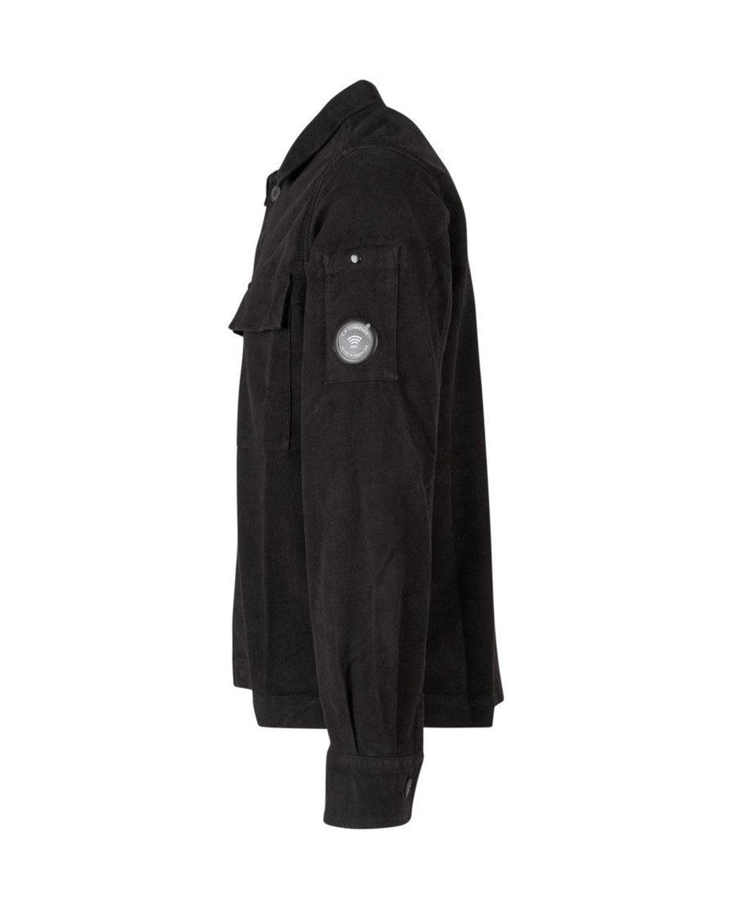 C P Company Black Regular Overshirt for men
