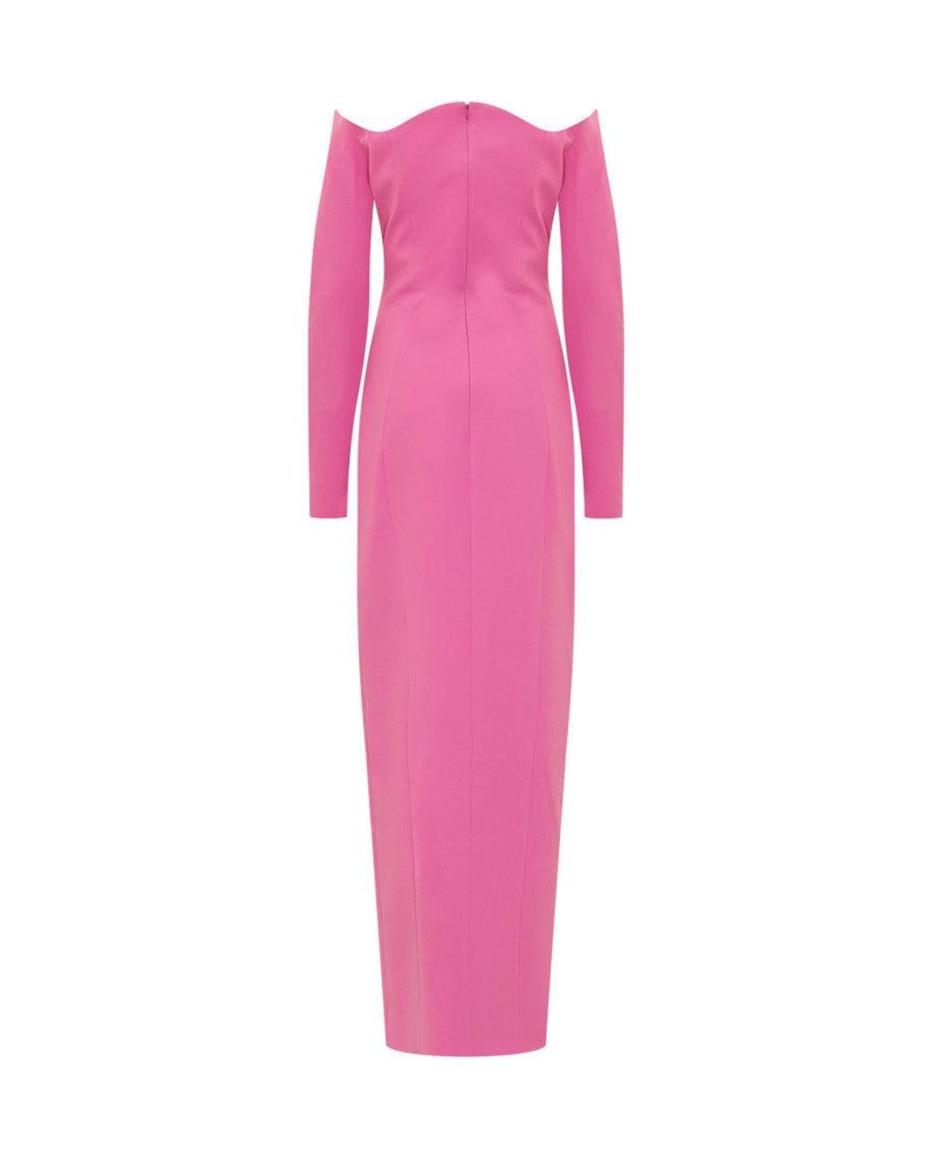 Monot Pink Off Shoulder Maxi Dress