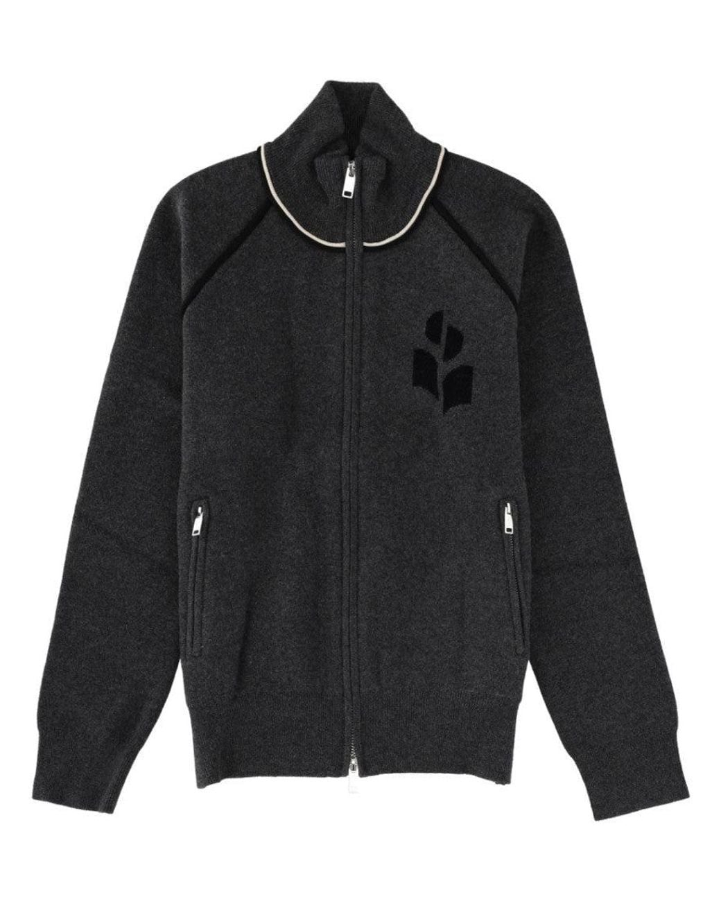 Isabel Marant Black Logo Mock Collar Sweater
