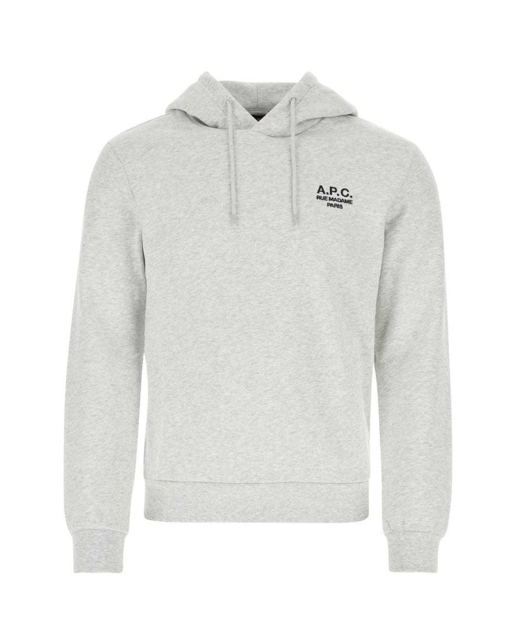 A.P.C. White Front Logo Hoodie