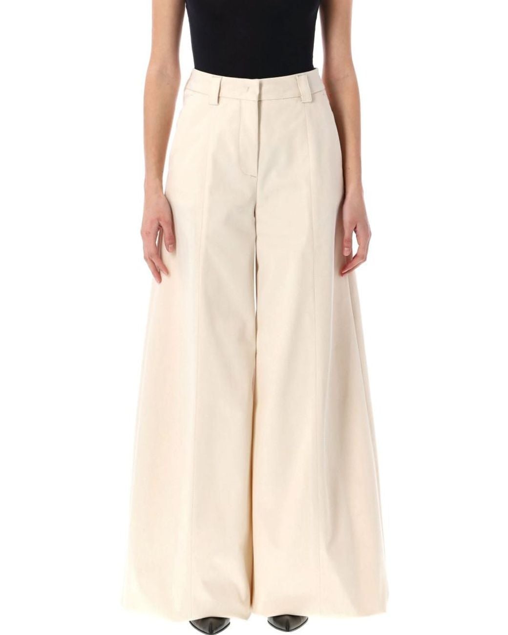 THE LATEST Natural Flared Flat Front Pant