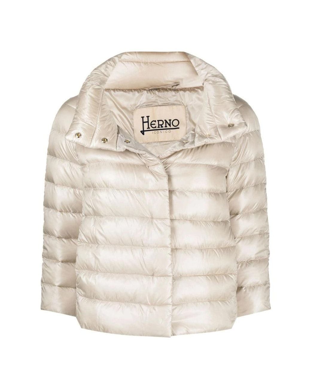 Herno Natural Quilted Hood Jacket