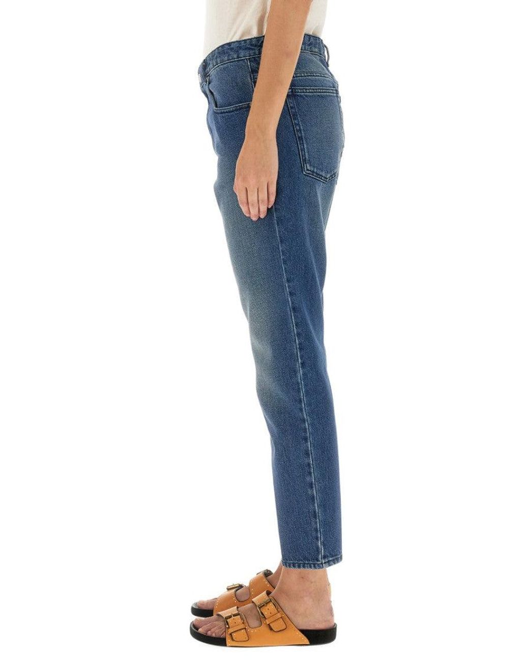 Isabel Marant Blue Straight Mid Rise Jeans