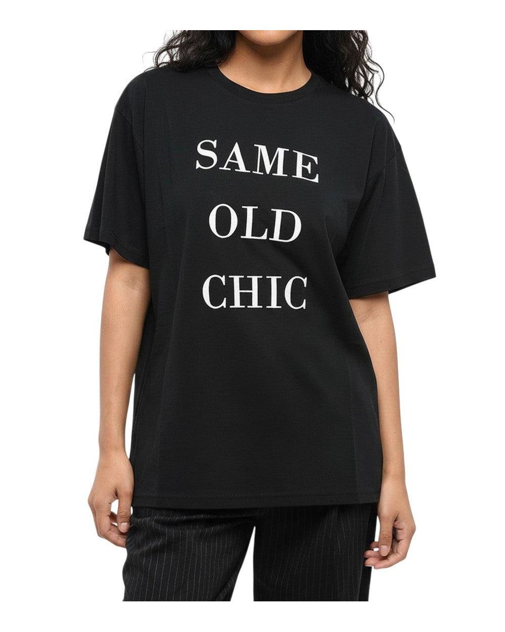 Moschino Black Single Graphic Crew Neck Oversized T-Shirt