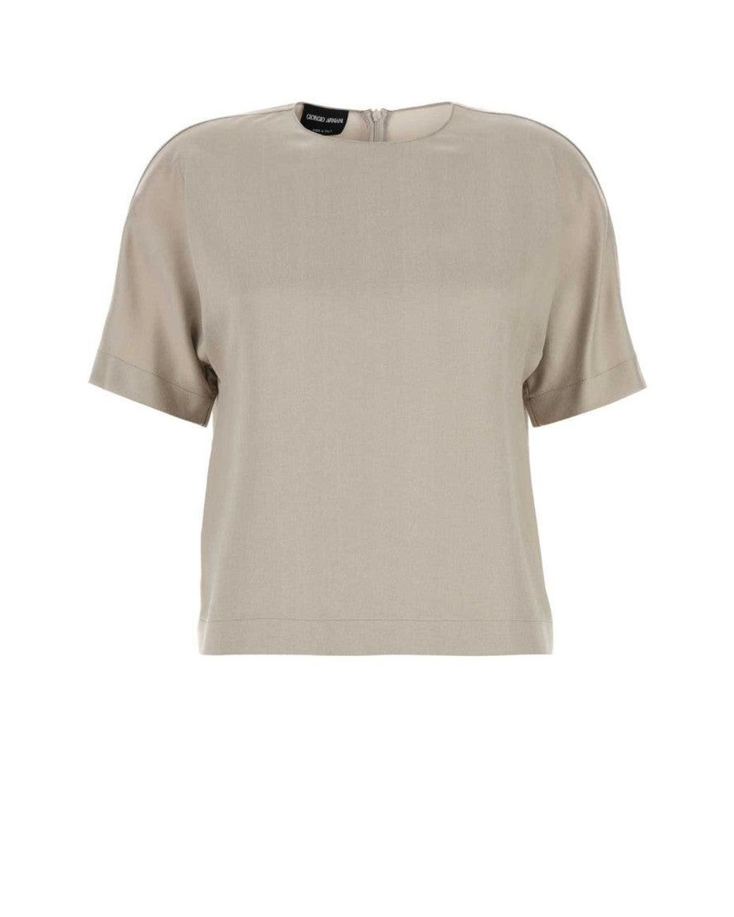 Giorgio Armani Multicolor Dove Satin T-Shirt