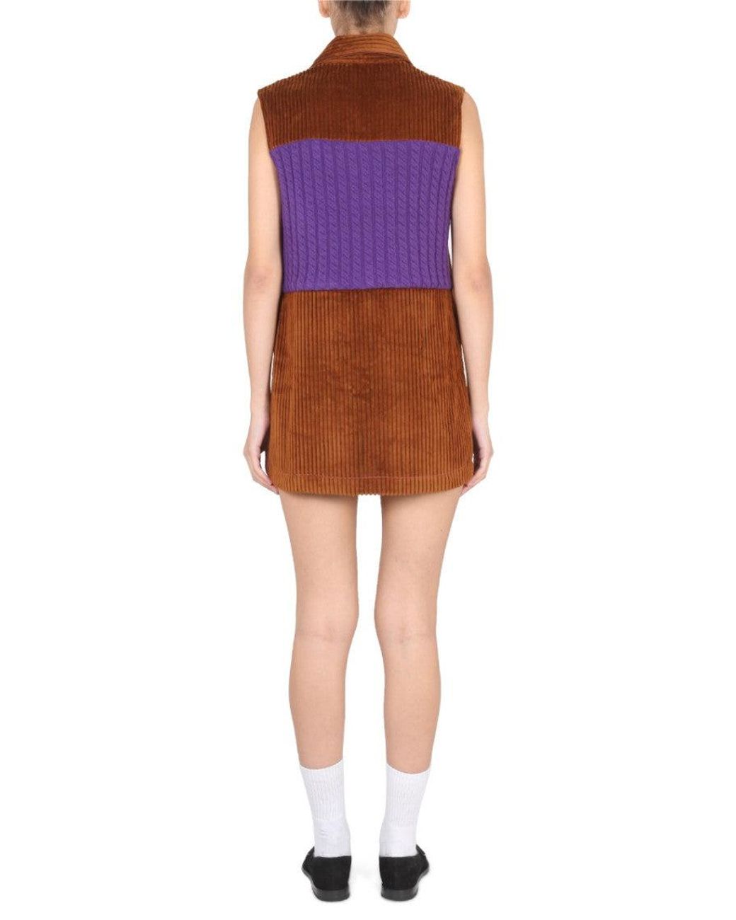 Cormio Orange Shirt Collar Mini Dress