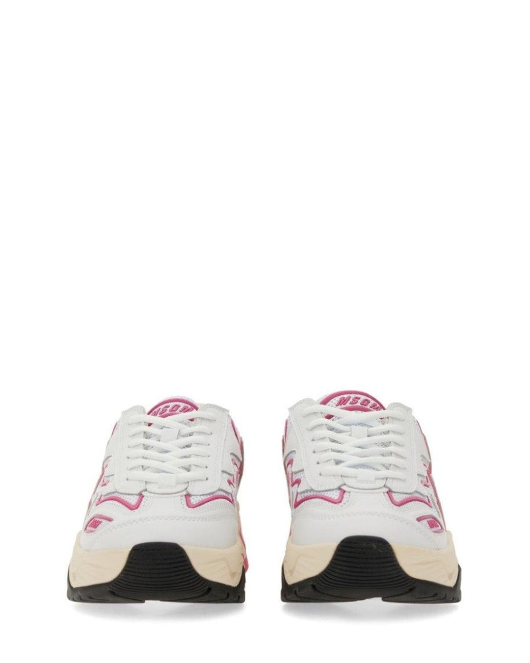 MSGM Pink Color Block Vortex Sneakers
