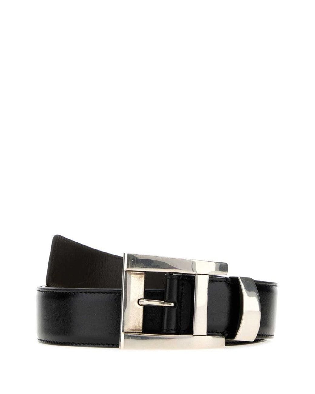 Versace Black Logo Buckle Belt for men