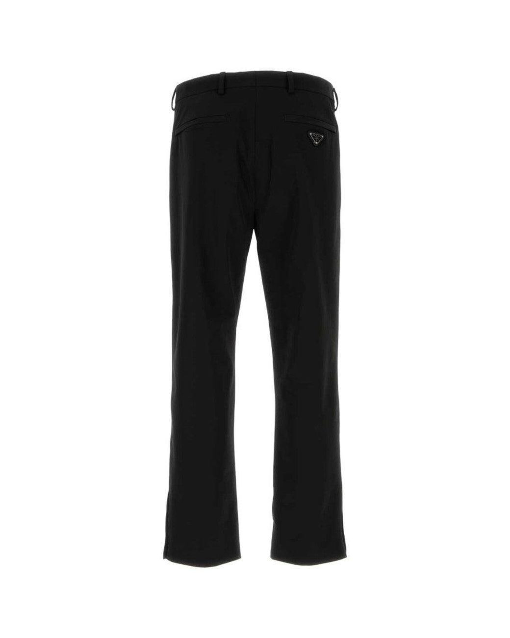 Prada Black Stretch Polyester Pant for men