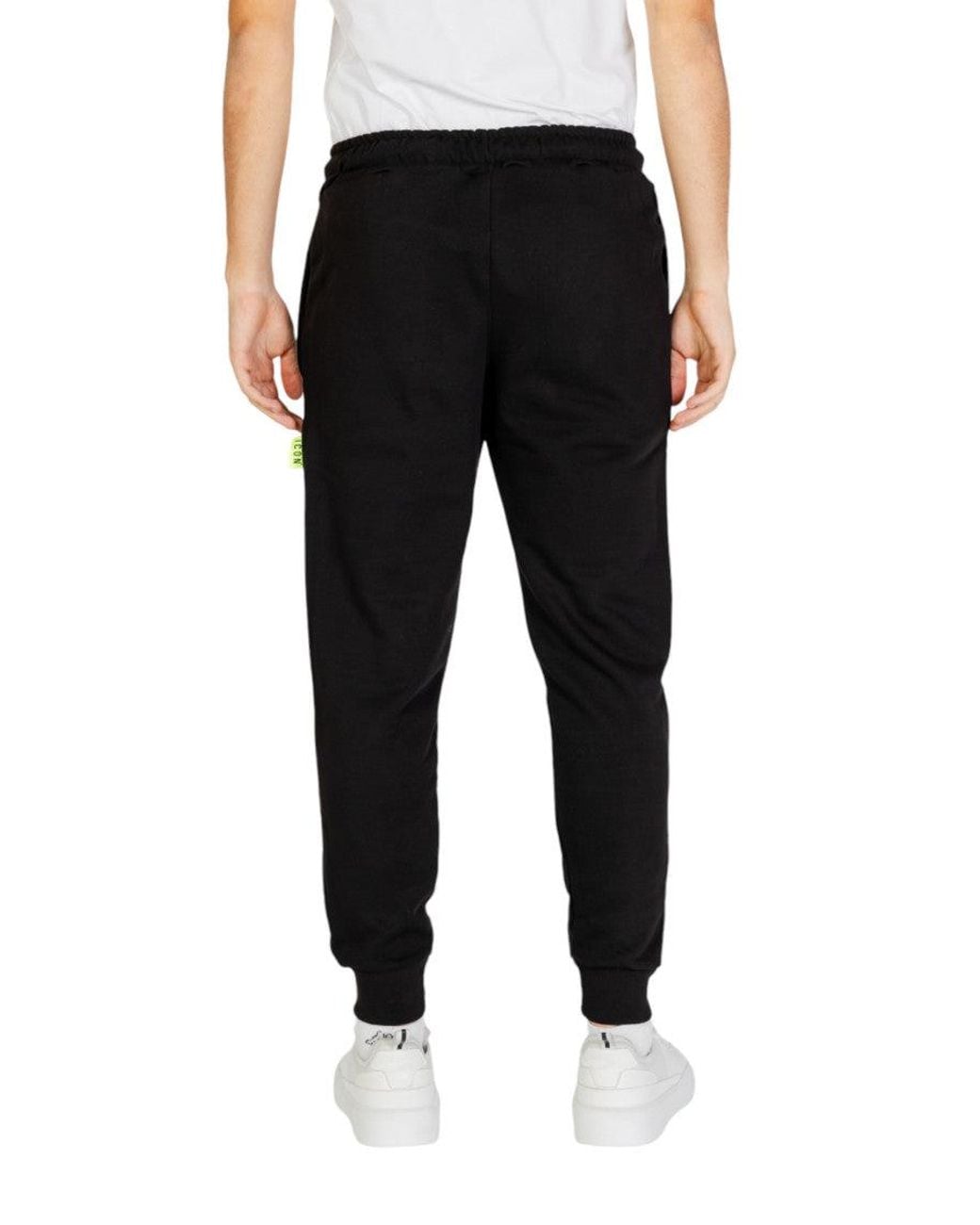 ICON DENIM Black Graphic Logo Joggers for men